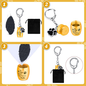 Tas penyimpanan liontin hewan peliharaan tahan air baja tahan karat kremasi anjing gantungan kunci hewan peliharaan terlaris - Product Image 5