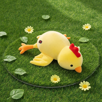 Coussin chauffant en peluche jaune en forme de poussin, jouet en peluche chauffant à température et minuterie réglables pour compresse chaude des mains, de la taille et de l'abdomen