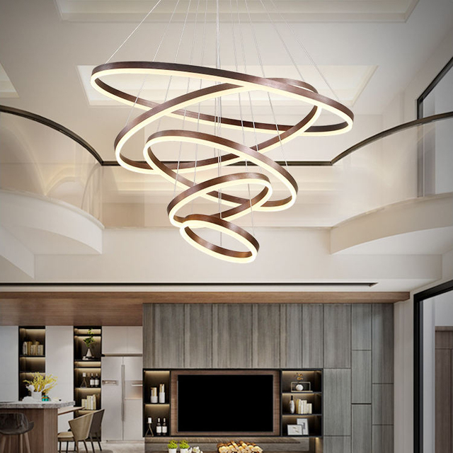 Pendant Lights Living Room Led Ceiling Lamp Acrylic Circle Linea Ceiling Round Modern Led Ring Chandelier Pendant Light