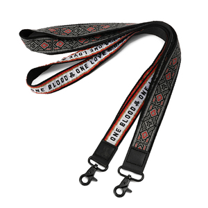 Custom 2-in-1 Woven Label <b>Lanyards</b> Jacquard Silk Screen Printed Keychain ID Card <b>Lanyards</b> <b>Polyester</b> Embroidered Woven <b>Lanyard</b> - Product Image 1