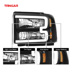 HANDA Autopartes, Faro Delantero para Automóvil, Luz Diurna <span class=keywords><strong>LED</strong></span> para Ford F250 2005 2006 2007 - Product Image 2