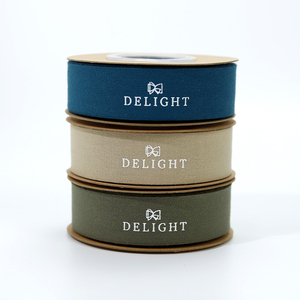 Cinta de Algodón Sólida Personalizada con Diseño de Lazo, Logotipo Impreso Personalizado con Lámina Dorada, Cinta de <span class=keywords><strong>Grosgrain</strong></span> de Alta Resistencia para Envolver Regalos - Product Image 3