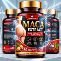Capsules de Maca sans gluten, sans OGM, testées en laboratoire, pour l'amélioration des courbes corporelles féminines, le soin musculaire et la vitalité (OEM/ODM)