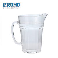 Pichet à eau transparent en plastique écologique personnalisé avec poignée, logo OEM/ODM