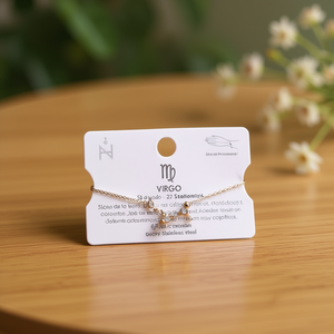 Bracciale in acciaio inossidabile con diamanti Virgo per donna, gioielli alla moda - Product Image 2