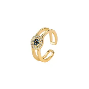 wholesale 14k gold plating ring blue fashion jewellery gold jewellery