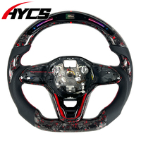 Volant LED en fibre de carbone forgée rouge personnalisé pour Volkswagen Tiguan VW MK8 2020-2025 Golf 8 GTI R Touareg Jetta CC Passat