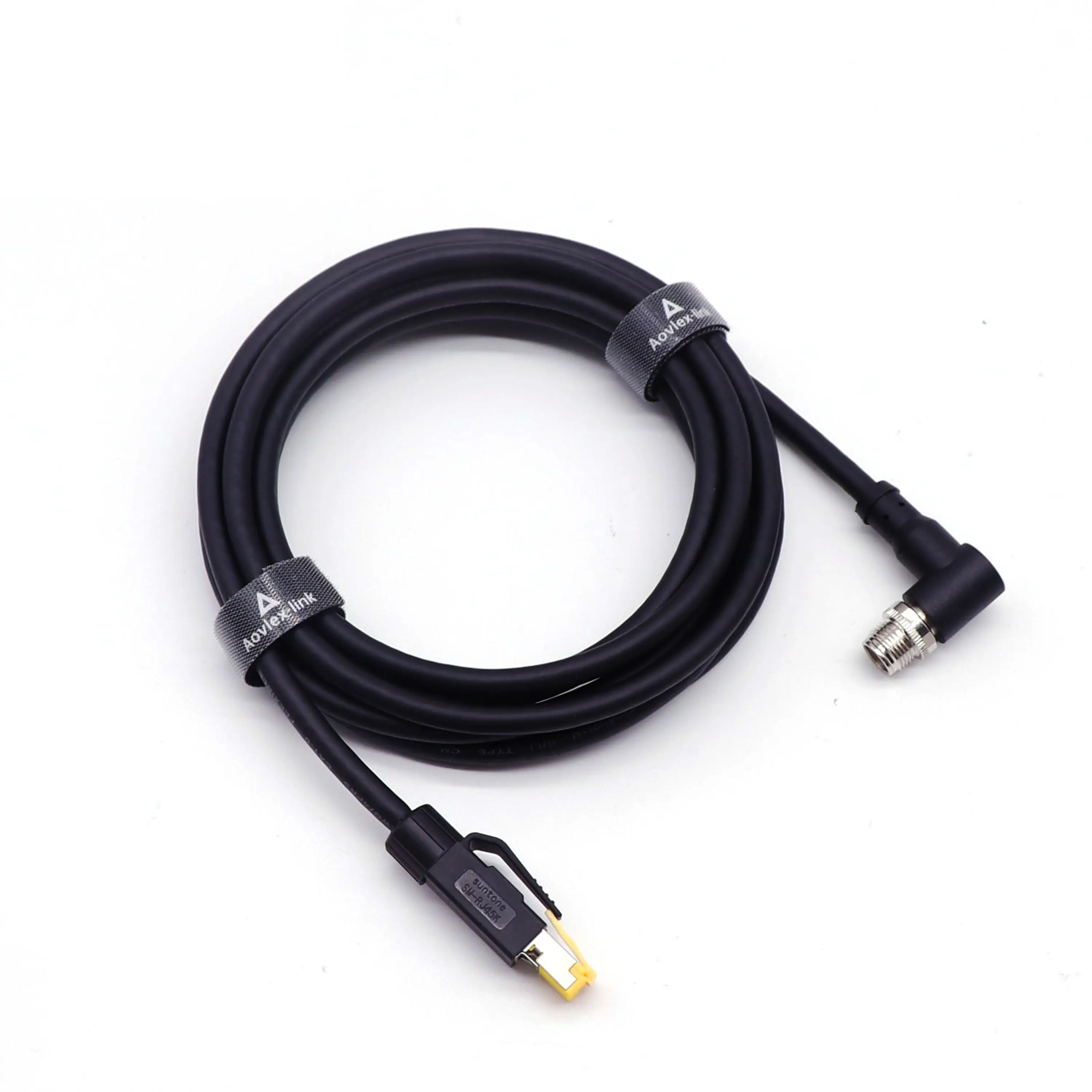 M12 X Code 8 Pin Male Right Angle to RJ45 Cat6 Gigabit Ethernet Cable Waterproof Connector Network Cable for Industrial Camera