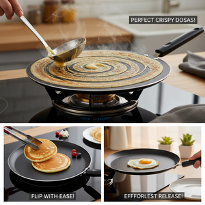Venta de fábrica Versátil sin Bpa Fácil de limpiar Aluminio Antiadherente 30cm Antiadherente Pancake Crepe Sartén - Product Image 6