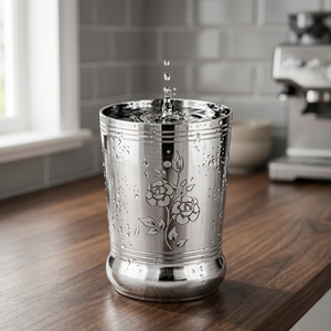 Verre en acier inoxydable à double paroi, motif floral, design classique, cadeau de fête pour adultes - Product Image 1