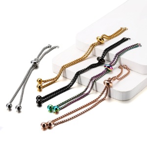 Stainless Steel <b>Adjustable</b> <b>Bracelet</b> Tassel Design Multiple Colors DIY Jewelry Accessories Unisex Fashion Chain <b>Bracelets</b> - Product Image 4