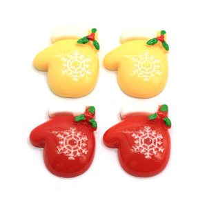 Mignonnes breloques mitaines de Noël en résine rouge pour accessoires de cheveux Slime <span class=keywords><strong>Topping</strong></span> - Product Image 4