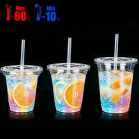 Gobelets en plastique jetables transparents en PET de 8, 9, 10, 12, 16 oz pour boissons froides, café à emporter, bubble tea, boba, jus, avec couvercle – Vente en gros