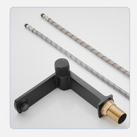Robinet d'évier de luxe eau chaude et froide, style japonais, noir or robinet de salle de bains