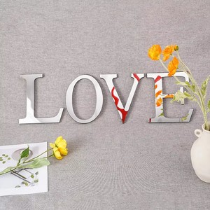 Autocollants muraux en lettres acryliques 3D - Alphabet anglais de 15 cm pour logo/nom, toile de fond de mariage et décoration intérieure - Product Image 1