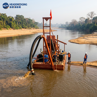 Promotion : Bateau ponton flottant de 4, 6 et 8 pouces pour dragage de sable doré par aspiration, idéal pour l'extraction alluviale en rivière