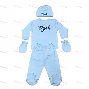 Personalized Baby Clothes Embroidered <strong>Newborn</strong> <strong>Hospital</strong> <strong>Outfit</strong> Set Cotton <strong>Newborn</strong> Coming Home Gift Baby Clothing Sets - Product Image 4