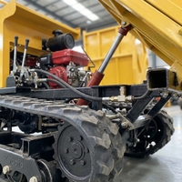Mini-transporteur à chenilles en caoutchouc de 1,2 tonne avec moteur diesel, pompe hydraulique, benne basculante pour l'agriculture et la construction