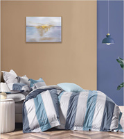 Ensembles de couettes en coton imprimé personnalisé draps de lit draps plats ensembles de draps housse avec sacs d'emballage