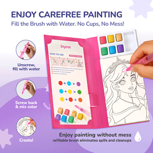 Joycat Wasser-Malbuch Taschen-Malbilder Zeichenspielzeug Wasserfarben-Malbücher für Kleinkinder Mädchen und Jungen - Product Image 1