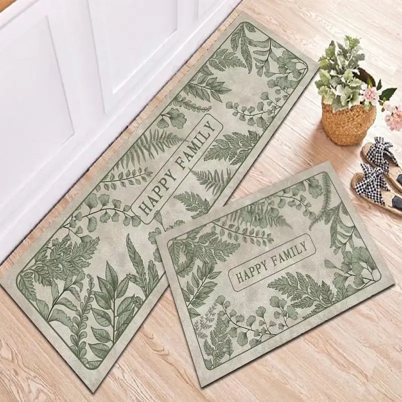Absorbent Valentine 3D Kitchen Rugs Set Floor Protect Mats For Kitchen