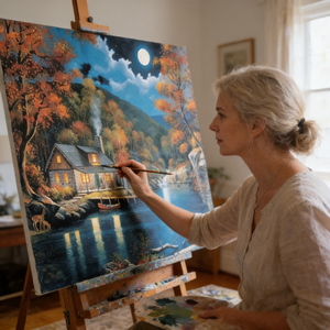 Peinture par numéros pour adultes, <span class=keywords><strong>paysage</strong></span> de <span class=keywords><strong>montagne</strong></span> et lac, 40x50cm, sans cadre, peinture à l'huile DIY pour la décoration murale de la maison, du bureau, de la salle de séjour, utilisation en studio - Product Image 1