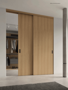 Puerta de WPC con Material Personalizado, Puerta Interior de Madera Moderna y Minimalista, Puerta Corredera Empotrada Personalizada para Dormitorio, Sala de Estar, Armario - Product Image 3