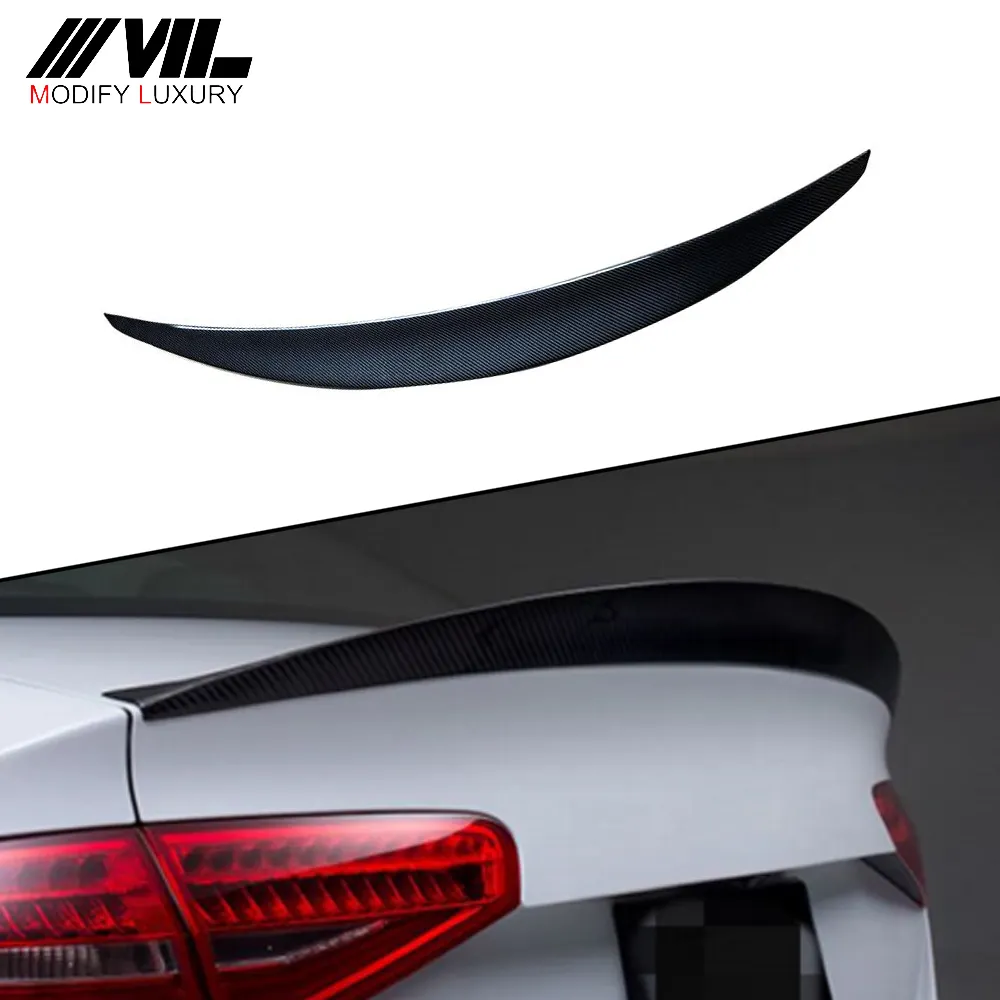 Per Audi S4 A4 B8 B8.5 4 porte berlina 2009 2012 2016 in fibra di carbonio spoiler posteriore