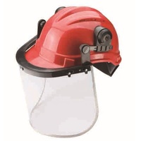 FS3009 Chapeau de sécurité cache-oreilles visière de protection faciale Combinaison de protection de jardin en trois pièces Masque de protection de tonte Ensemble de casque de journalisation