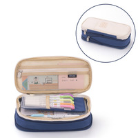 Trousse à crayons 3D en carton couleur unie grande capacité pour écoliers, avec 2 fermetures éclair, certifiée BSCI, boîte à stylos et papeterie – Offre Spéciale