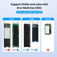 Caja para Disco Duro M.2 con Protocolo NVME+ SATA, Adaptador de Memoria Expandible para Laptop/Notebook