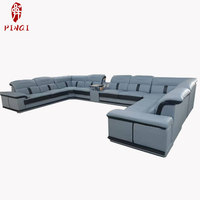 Ensemble Canapé en Tissu pour Salon, Diverses Tailles, Multifonctionnel, en U, Chaise Longue en Latex, Tissu Technique Anti-Taches, Canapé de Salon Simple