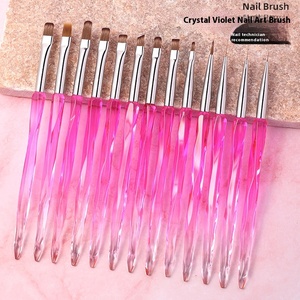 Pour <span class=keywords><strong>Amazon</strong></span> grand stylo d'art d'<span class=keywords><strong>ongle</strong></span> ovale carré cristal violet peinture de photothérapie avec fonction de ligne de traction spéciale <span class=keywords><strong>brosse</strong></span> à ongles en Nylon - Product Image 6