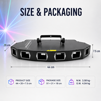 Projecteur laser RGB multicolore en forme d'éventail à 4/6 faisceaux, DMX512 ILDA, auto/son-actif, refroidissement par ventilateur, pour club, discothèque, bar, scène