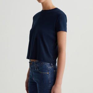 Camiseta <span class=keywords><strong>de</strong></span> Moda para <span class=keywords><strong>Mujer</strong></span> con Logotipo Personalizado, 100% Algodón, Manga Corta, Cuello Redondo, Camiseta Básica Cómoda para <span class=keywords><strong>Mujer</strong></span> - Product Image 6