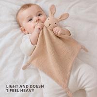Baby Soothing Towel Rabbit Security Blanket Cotton Silk Crepe OEKO-TEX CPC REACH Newborn Comforter Blanket Lovey Custom