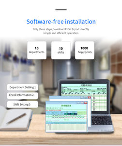 में जाँच फिंगरप्रिंट समय उपस्थिति समय घड़ी कर्मचारी रिकॉर्डर यूएसबी फ्लैश चालक - Product Image 6
