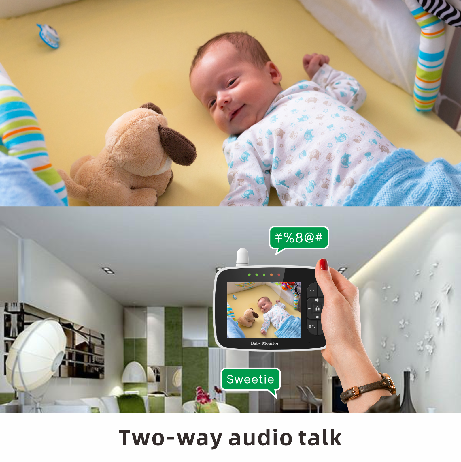 3.5inch pan/tilt video Baby Monitor with stable quality