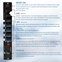 Cables de Panel frontal de carcasa de ordenador, LED de alimentación + HDD + interruptor de alimentación + reinicio + SPK + Micrófono + USB 3,0*4 + TPYE-C, suministro directo de fábrica
