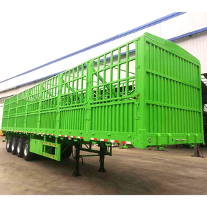 Manufacturer Wholesale Detachable Side Wall Livestock Sheep Horse Cow Pig 3 Axles Steel Fence <b>Trailer</b> Truck Towing Semi <b>Trailer</b> - Product Image 2