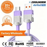 Cable de Datos de Carga Rápida Tipo-C con Conectores USB-A y Tipo-C, Material Tejido para Teléfonos Móviles - Transferencia de Datos