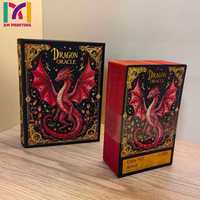 Cartes de tarot et d'oracle personnalisées par le fabricant, boîte imprimée offset de qualité supérieure avec design holographique doré et bords dorés