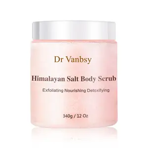 Customized logo exfoliating facial scrub natural sea salt manufacturer body scrub Coconut oil Himalayan Salt