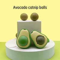 Balle à chat à la catnip, jouet pour chat, accessoires pour chat, balle en silicone durable en forme d'avocat, sac cadeau privé en plastique HW