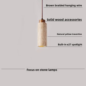 Lustre suspendu en bois de style Wabi-sabi avec LED, design créatif et unique, idéal pour bar, comptoir, chambre d'hôtes, chevet, petit luminaire vintage - Product Image 2