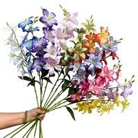 Neuartige, einteilige, 3D-gedruckte Seiden-Bauhinia-Blume mit 9 bunten Lilienköpfen – Künstliche Blumen für Hochzeitszeremonien