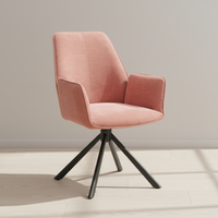 Fauteuil d'appoint confortable à rotation à 180 degrés, style nordique moderne, en tissu et structure métallique, idéal pour salon, bureau et chambre à coucher