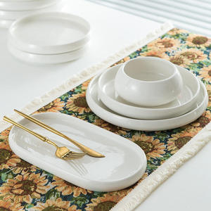 Juego de Platos de Cerámica de Lujo, Plato de Sopa Blanco, Plato de Porcelana para Bodas, <span class=keywords><strong>Vajilla</strong></span> para Hotel y Restaurante - Product Image 3