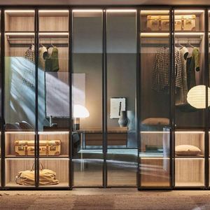 Ensemble de meubles de chambre à coucher contemporains en aluminium et bois 2024, armoire sur mesure, dressing, vestiaire - Product Image 4