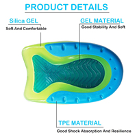 Semelles en gel légères pour enfants Inserts de talon de sport de confort pour peau sensible Soulagement de la fasciite plantaire pour le talon supérieur de la cheville